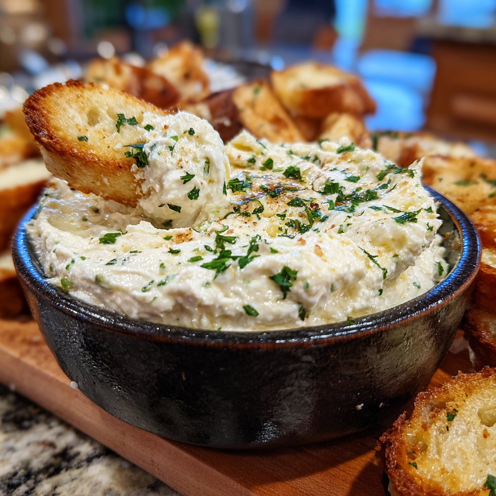 Creamy Garlic Cottage Cheese Dip