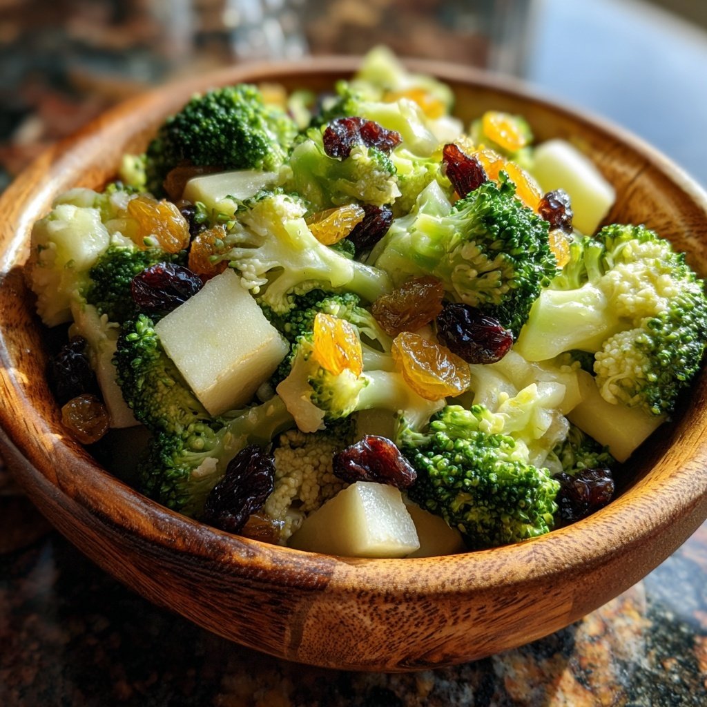 Broccoli Apple and Raisin Salad