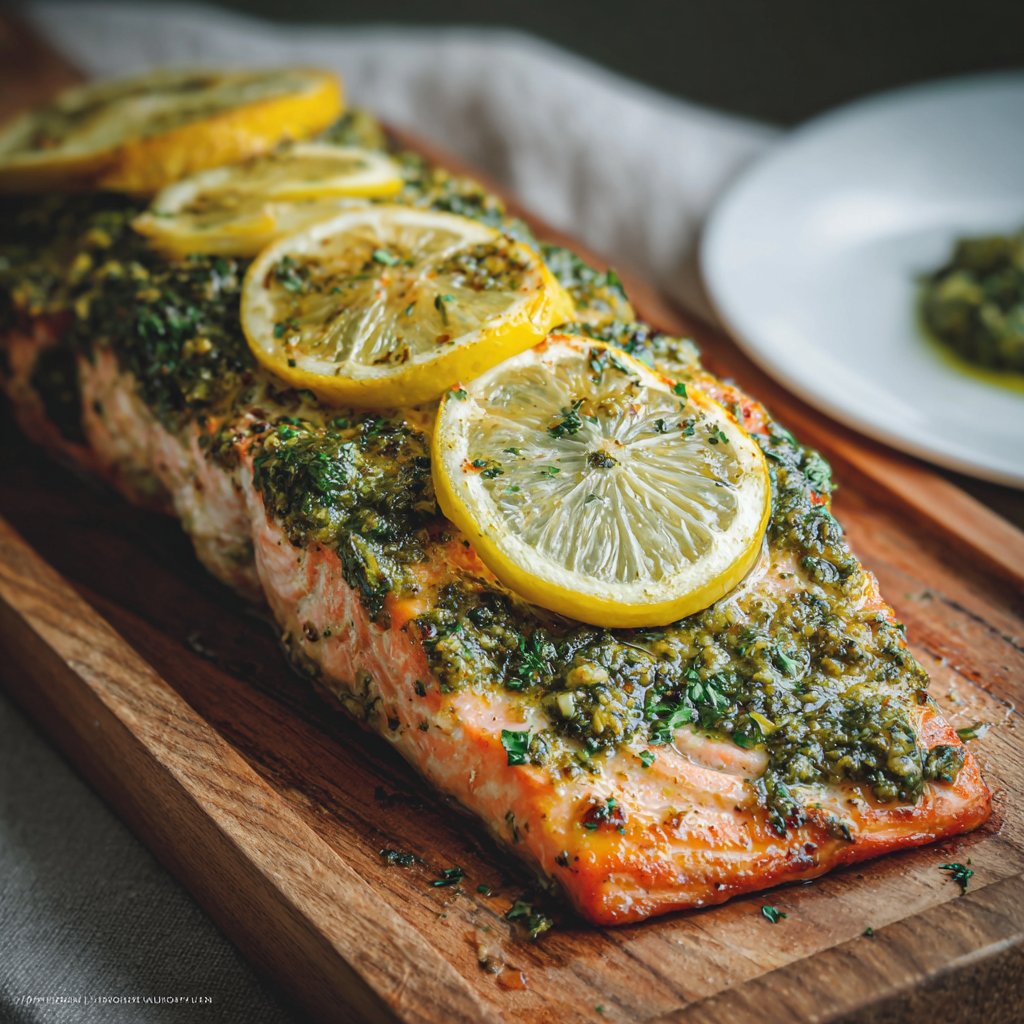 Lemon Basil Pesto Salmon