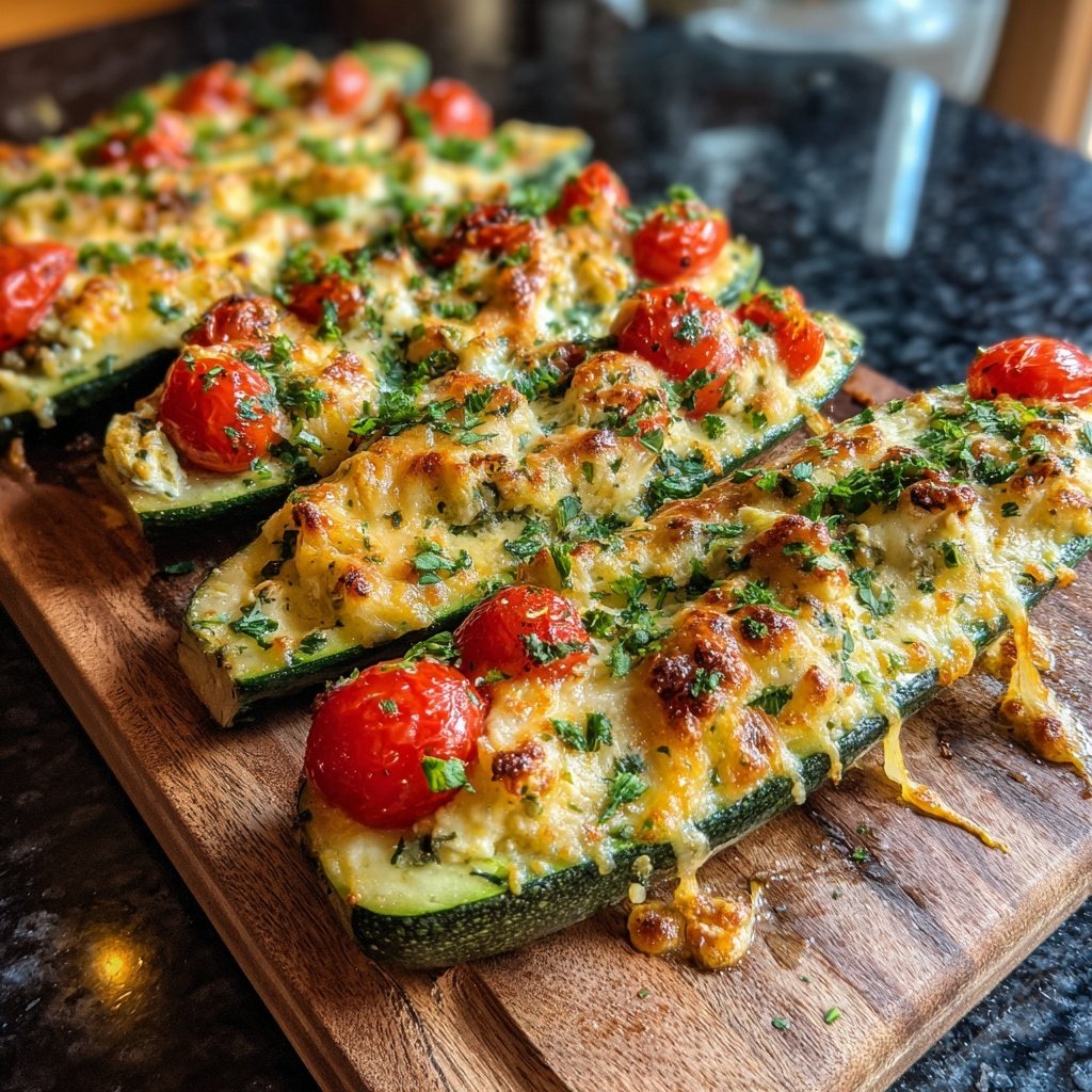Stuffed Zucchini Boats with Feta