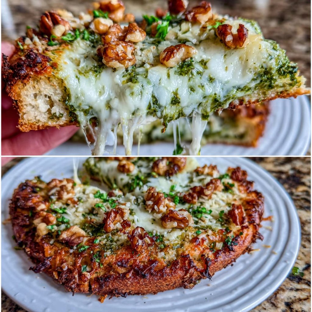 Spinach & Walnut Pesto Flatbread